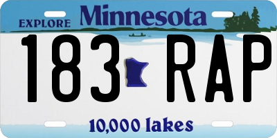 MN license plate 183RAP