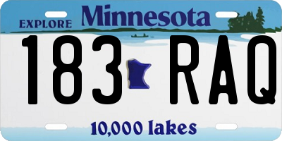 MN license plate 183RAQ