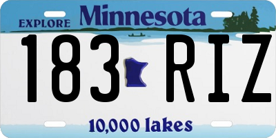 MN license plate 183RIZ