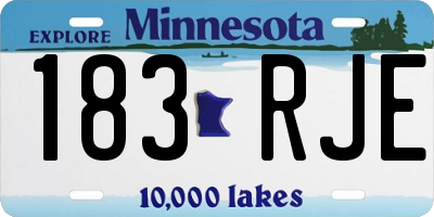MN license plate 183RJE