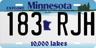 MN license plate 183RJH
