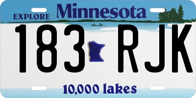 MN license plate 183RJK