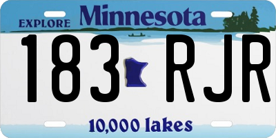 MN license plate 183RJR