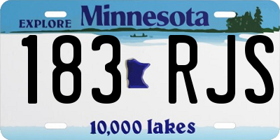 MN license plate 183RJS