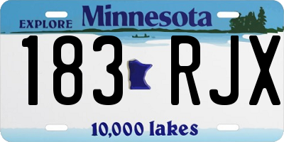 MN license plate 183RJX