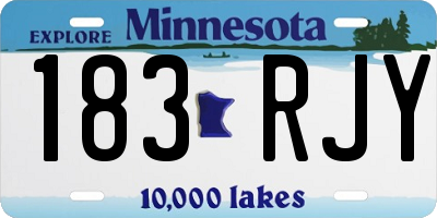 MN license plate 183RJY