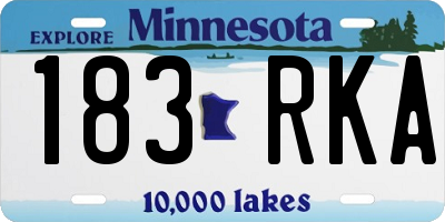 MN license plate 183RKA