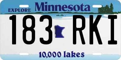 MN license plate 183RKI