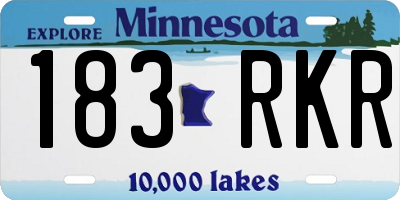 MN license plate 183RKR
