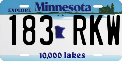 MN license plate 183RKW