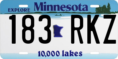 MN license plate 183RKZ