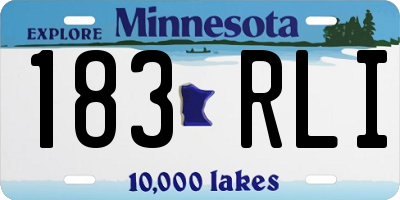 MN license plate 183RLI