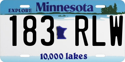 MN license plate 183RLW