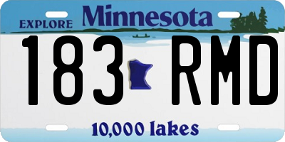 MN license plate 183RMD