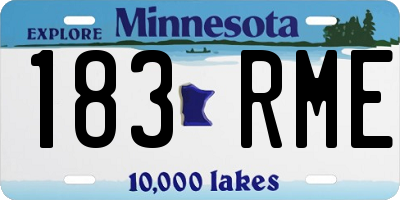 MN license plate 183RME