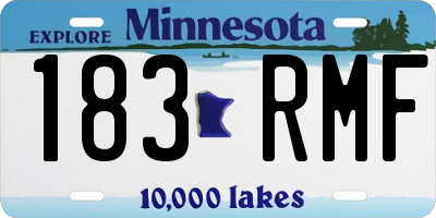 MN license plate 183RMF