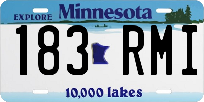 MN license plate 183RMI