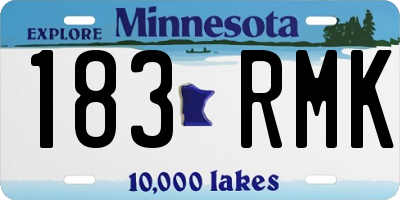 MN license plate 183RMK