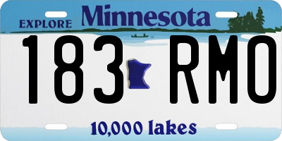 MN license plate 183RMO