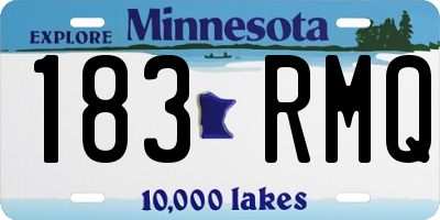 MN license plate 183RMQ