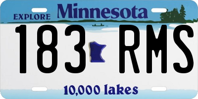 MN license plate 183RMS