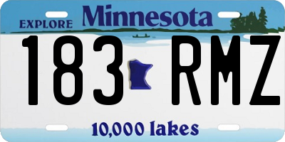 MN license plate 183RMZ
