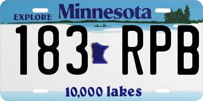 MN license plate 183RPB