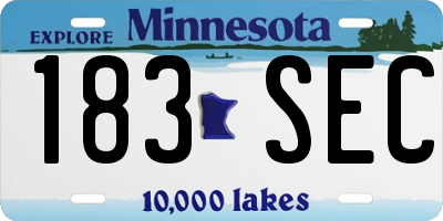 MN license plate 183SEC