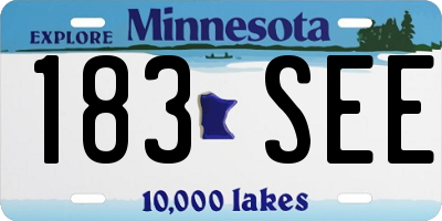 MN license plate 183SEE