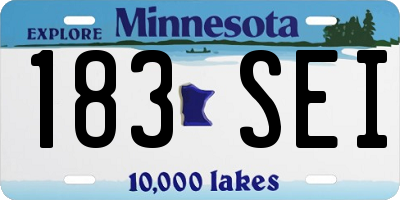 MN license plate 183SEI