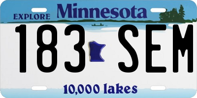 MN license plate 183SEM