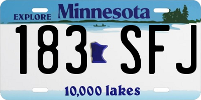 MN license plate 183SFJ
