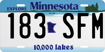 MN license plate 183SFM