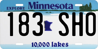 MN license plate 183SHO
