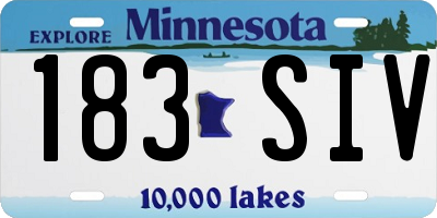 MN license plate 183SIV