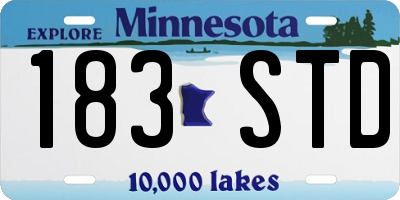 MN license plate 183STD