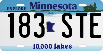 MN license plate 183STE