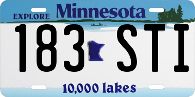 MN license plate 183STI