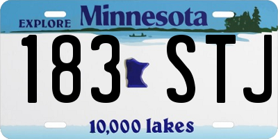 MN license plate 183STJ