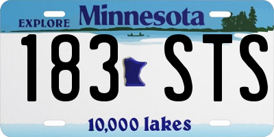 MN license plate 183STS
