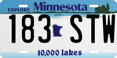 MN license plate 183STW