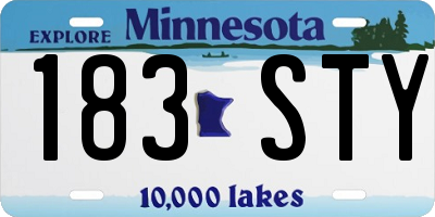 MN license plate 183STY