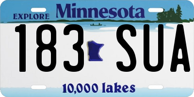 MN license plate 183SUA