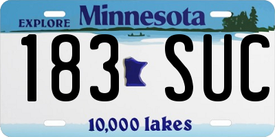 MN license plate 183SUC