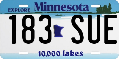 MN license plate 183SUE