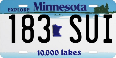 MN license plate 183SUI