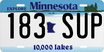 MN license plate 183SUP