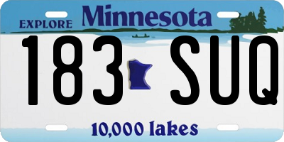 MN license plate 183SUQ