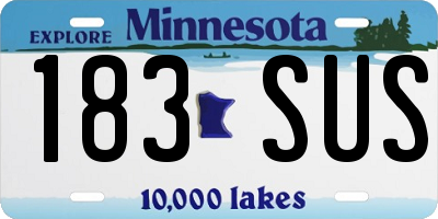 MN license plate 183SUS