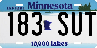 MN license plate 183SUT